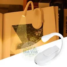 Luz De Leitura De Livro Recarregável Mini LED Clipe Para Cuidados Com Os Olhos Noite 360 ° Lâmpada Ajustável