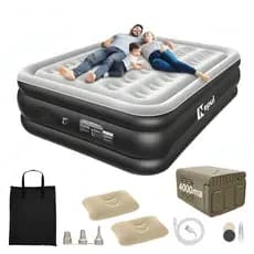 Nepul Colchão Inflável Queen Casal Cama De Campanha Bomba Inflável Com Bateria De Lítio Integrada