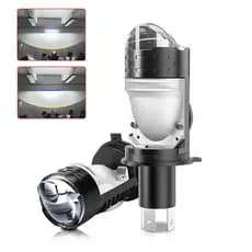 H4 LED Projetor Farol 10000LM 55W Hi Lo Beam Para Carro e Motocicleta Mini Lente Plug&Play