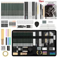 Kit 70/54 lapis desenho , Ferramentas De Canetas Apagáveis De Carvão De Grafite para Artistas ,Iniciantes