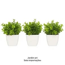 1 2 ou 3 vasos plantas artificiais Arranjos Buchinho & Eucalipto vaso branco QG