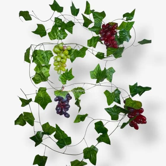 Parreira de Uvas Decorativa - Folhagem Artificial para Parede, Varanda e Jardim