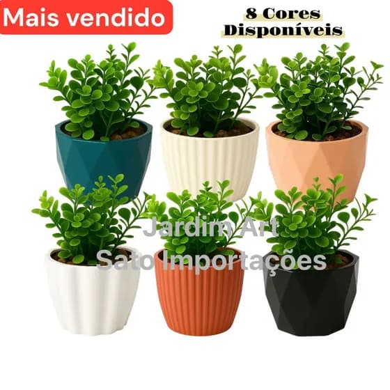 1 a 3 Arranjos Buquês Buchinho Decorativos com musgo Vaso Cerâmico Plástico – Várias Cores