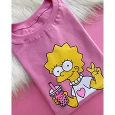 Camiseta LISA SIMPSONS personalizada camisa casual estampada 100% Algodão lançamento FASHION