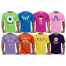 Camiseta Monstros personagens fashion