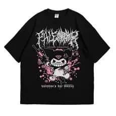 Camiseta T-shirt Algodão Unissex Kuromi dark Gotich FASHION