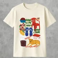 Camiseta Básica Masculina Brasilidade Cachorro Caramelo Blusa Café Brasil Verão Moda Praia Meme FASHION