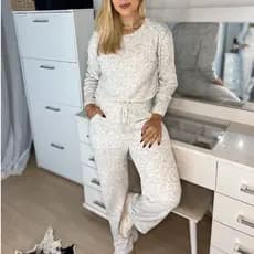 conjunto de Mousse outono inverno conjunto macio conjunto confortável quentinho fio mousse