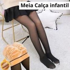 Meia Calça Infantil Térmica Forrada Peluciada Ultra Quente e Super Elástica Slim - Estilo Perfeito para o Inverno