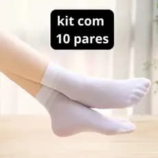 KIT 10 pare Meia Fina Transparente Feminina – Delicadeza e Conforto para o Dia a Dia