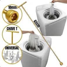 Chave T Canhão 10mm Longa 62cm para Agitador Máquina de Lavar | Ferramenta Universal