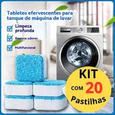 sabão Tabletes Efervescentes Limpeza da Máquina de Lavar – Higienização Completa | Elimina Limo, Odor e Resíduos