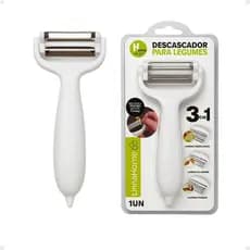 Descascador e Fatiador 3 Lâminas em Aço Inox - Multifuncional Cortador de Verduras, Legumes Frios