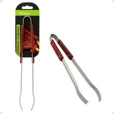 Pegador Pinça Para Carne Churrasco Lâmina Aço Inox E Madeira cabo com pinça longa utensílio p grelha