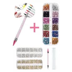 Decoração De Nail Art , Caneta de strass + Strass coloridos/prateados/dourados , Adequado Para Salão De Beleza