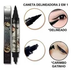 Caneta Delineadora 2 em 1 Delineador Carimbo Gatinho Tango