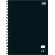 Caderno Quadriculado 1x1 Zip Preto Capa Dura Espiral 80 Folhas - Tilibra