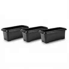 Kit Vaso Jardineira Plástico Preta 1,7 Litros Floreira Horta Vertical Mudas Flores Plantas