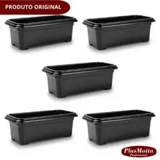 Jogo Vaso Chão Jardineira Decorativa Plástico Resistente Floreira Jardim Flores Horta Plantas