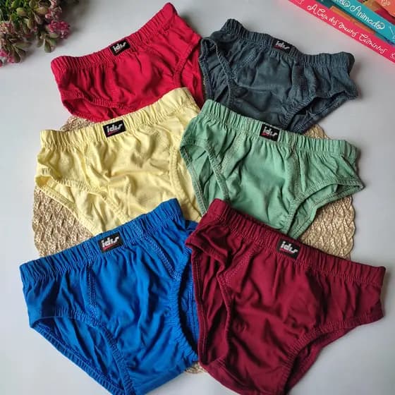 Combo 5 Cuecas Infantil Menino Algodão Slip Conforto Forrada Cores Lisas Qualidade PREMIUM