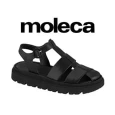 Sandália Papete Feminina Tratorada Moleca 5504.114 Original Tiras Cruzadas Confortável