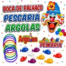 Festa Junina Boca Do Palhaço Pescaria Jogo de Argolas Pesca Peixe Brincadeira Quermesse São João