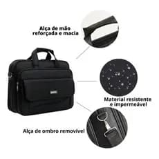 Maleta notebook pasta executiva trabalho reforçada nylon alça de mão