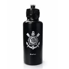 Garrafa Squeeze Corinthians Oficial Brasfoot Preta 500ml