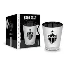 Copo Dose Atlético Mineiro 55ml Vidro Metalizado Produto Licenciado CAM