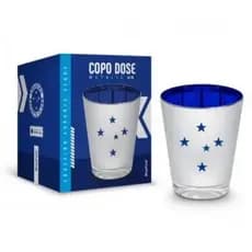 Copo Dose de Vidro 50ml Decorado Estrelas Estilo Cruzeiro com Caixa
