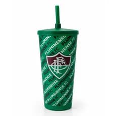 Copo com Canudo Fluminense 500ml – Oficial, Resistente e Reutilizável