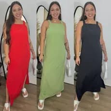 Vestido Feminino longo Liso