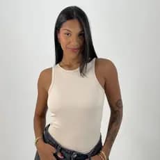 Blusa Regata Feminina Forrada Versátil Básica de Qualidade em Canelada Premium Justinha na Medida