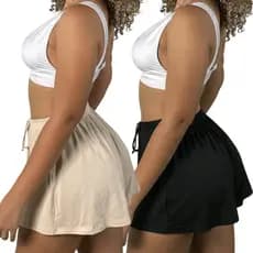 KIT 2 Short Feminino Cintura Alta Soltinho Molinho Malha Viscolycra Premium Brisa