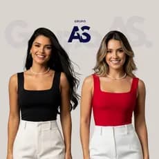 Kit 2 Blusinha Regata - Tendência Blogueirinha Alça Qualidade Viral Dia a dia Elegante Tecido Suplex