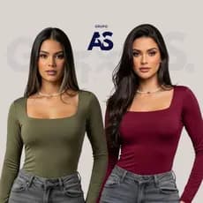 Kit 2 Blusinha Manga Longa - Feminina Básica Confortável Para o Dia a Dia Suplex