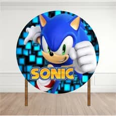 Painel em Lona Redondo Sem Elástico - Sonic - Lona Fosca