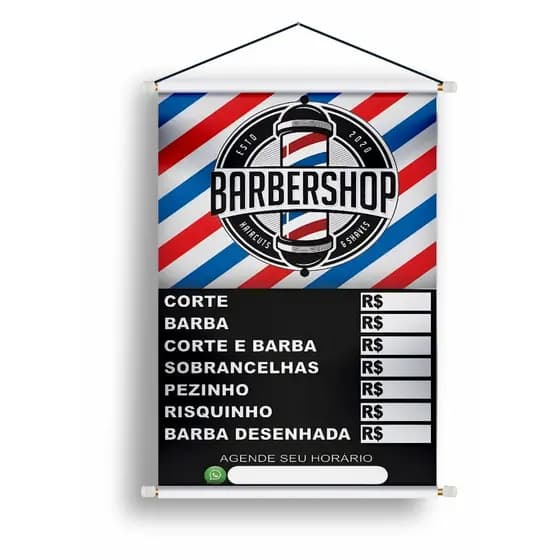 BANNER LONA ARTE PRONTA - BARBER SHOP
