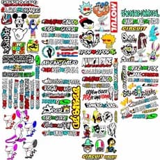CARTELA DE ADESIVOS CARRO, MOTO, BIKE, SKATE.