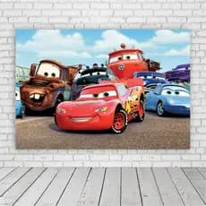 Painel Retangular em Lona 2x2m Personalizado em Lona Fosca - Tema Relâmpago mcqueen