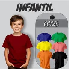 Camiseta Colorida Lisa Infantil 100% Poliéster Malha Sublimação