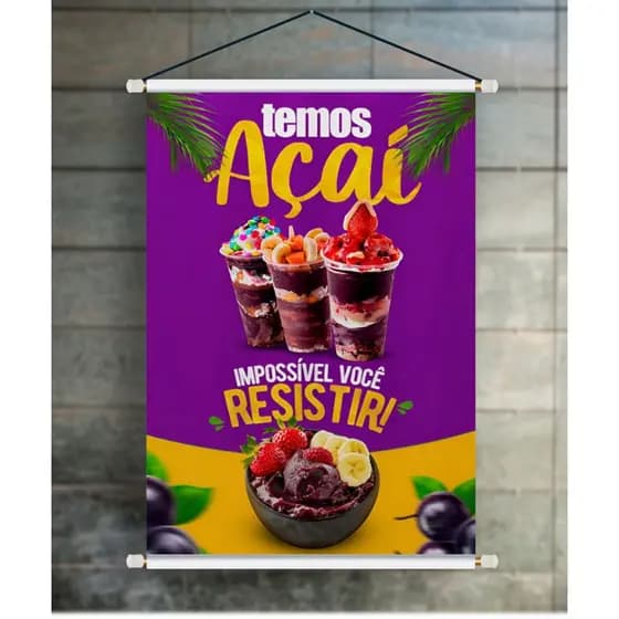 BANNER ARTE PRONTA - AÇAÍ IMPOSSÍVEL RESISTIR