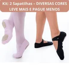 kIT 2 Sapatilha Sola Dividida Lona Ballet, Sapatilha de Ballet meia ponta, Sapatilha Ballet - LEVE MAIS E PAGUE MENOS!