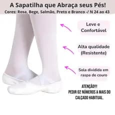 Sapatilha Sola Dividida Lona Ballet do 24 ao 43, Sapatilha ballet meia ponta, Super Promoção, Apenas hoje!