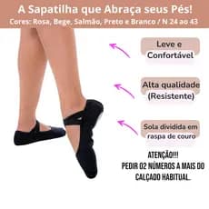 Sapatilha de Ballet Meia Ponta em Tecido 24 ao 43, Sapatilha de Ballet meia ponta, Sapatilha Ballet, Últimas Unidades