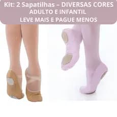 kIT Sapatilha Ballet meia ponta Adulto e Infantil N 24 ao 43, Sapatilha Sola Dividida Ballet, Pague menos e Leve Mais!