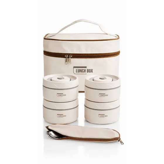 Marmita Térmica Inox Kit 3 / 4 Potes Peças com Bolsa Lunch Box Refeição Trabalho Fitness