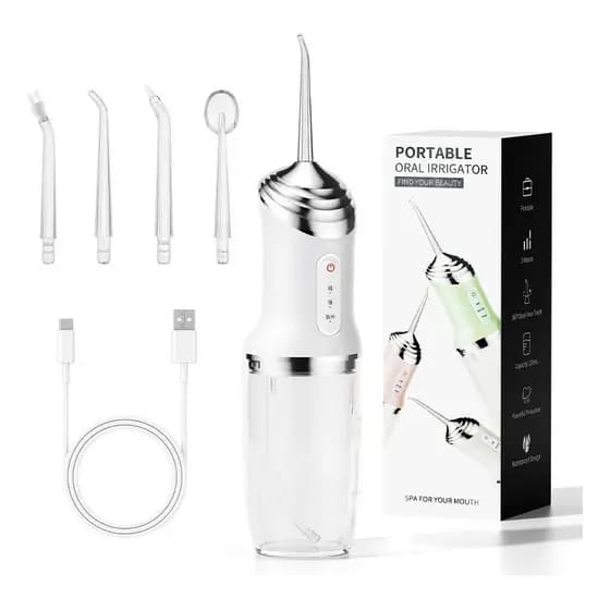 Irrigador Oral Elétrico Higiene Limpeza Bucal Implante Dente Limpador Prótese Protocolo Jato Água