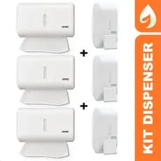 Kit 3 Porta Papel Toalha 3 Saboneteira/Alcool Gel Dispenser Urban Compacto Premisse