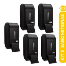Kit 5 Unidades Urban Dispenser Sabonete Líquido Álcool Gel Reservatório 400ml Premisse